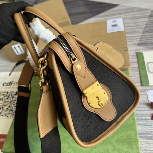 Gucci 715772棕皮-黑帆布27x18x14cm CN (4)