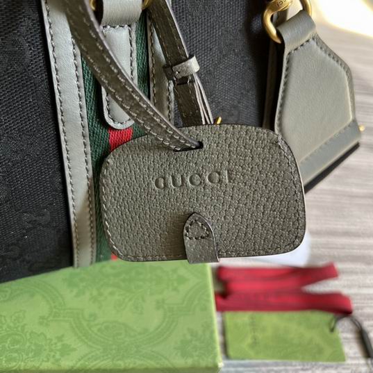 Gucci 715772灰皮-黑帆布27x18x14cm CN (7)