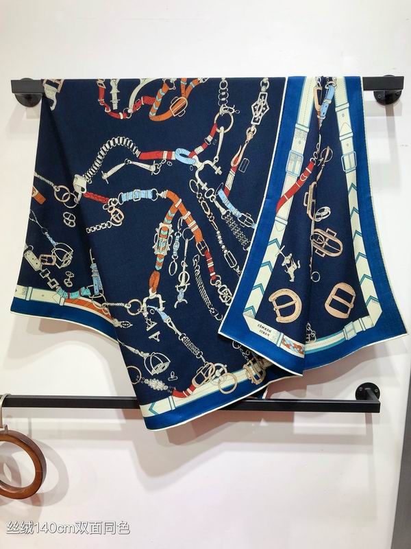 Hermes Scarf 140X140cm 70%羊绒 30%真丝 E090130
