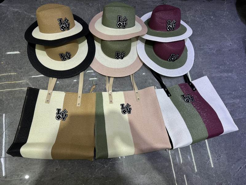 LV beach bag hat