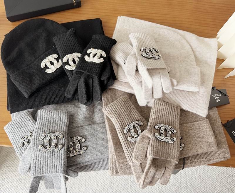 Chanel Scarf Hat Gloves 122502