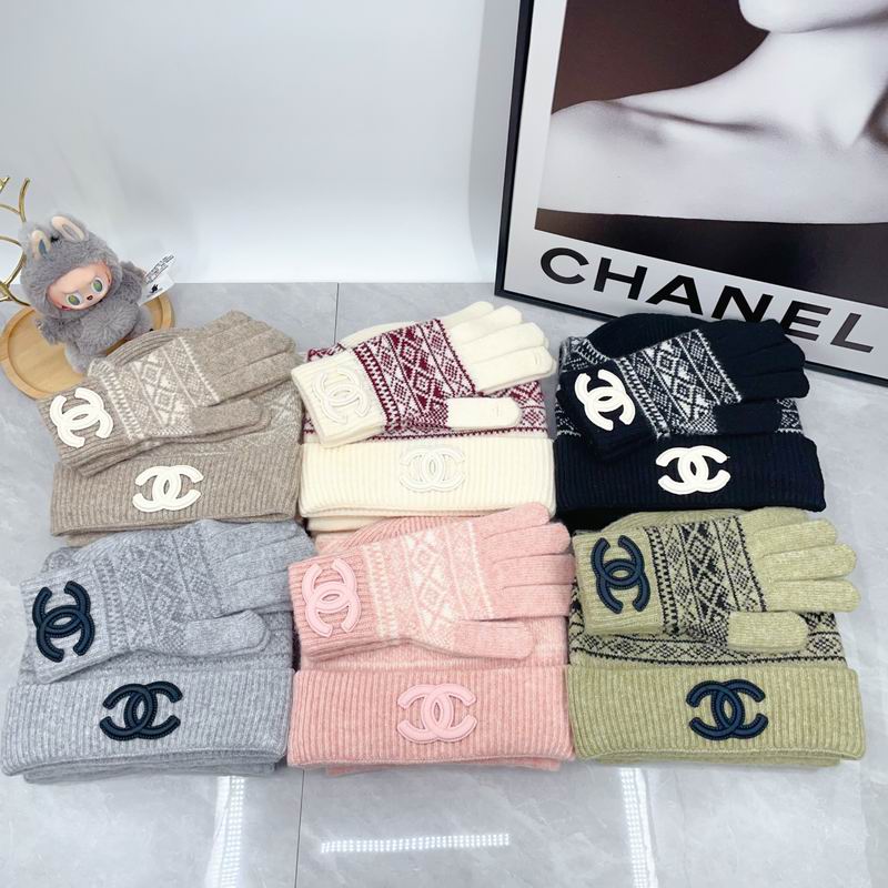 Chanel Scarf Hat Gloves dx01