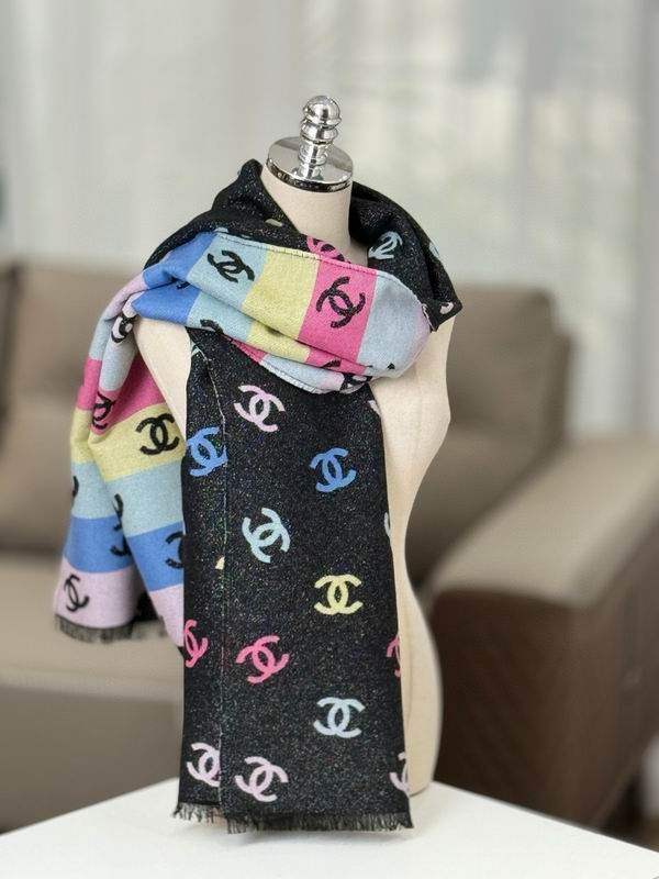 Chanel scarf 70X180cm 66%羊绒 18%羊毛 12%桑蚕丝 E17