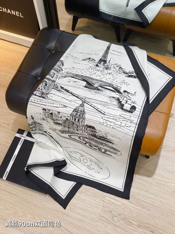 Chanel silk Scarf 90X90cm E092741
