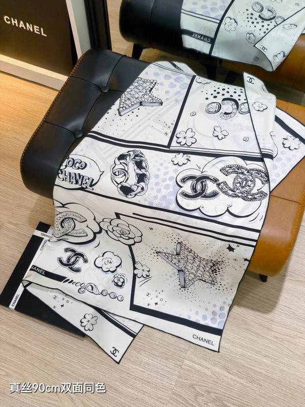 Chanel silk scarf 90X90cm E091114