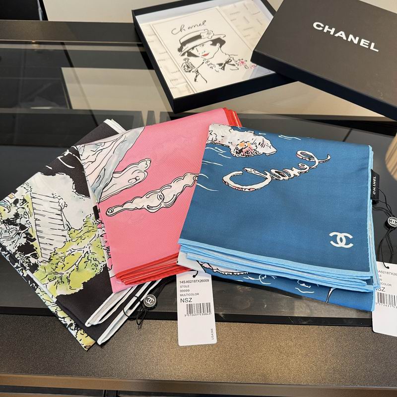 Chanel silk scarf hm10