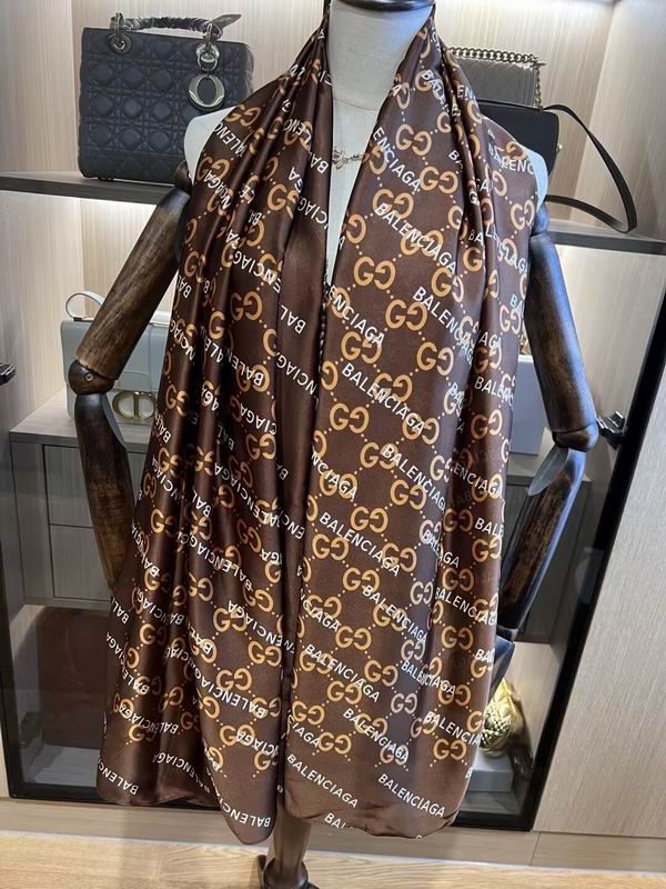 Gucci X Balenciaga silk Scarf 180X90cm E030105