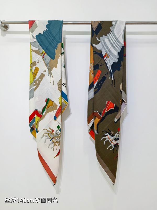 Hermes Scarf 140X140cm 70%羊绒 30%真丝 E100815