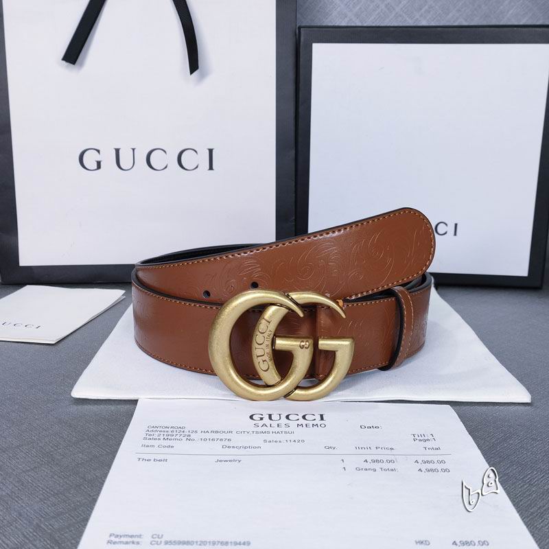 Gucci belt 38mmX90-125cm lb (35)
