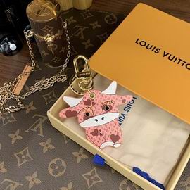 LV keyring 红色小牛 (1)