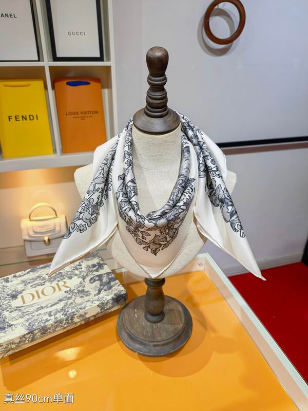 Dior silk scarf 90X90cm E01 (1)