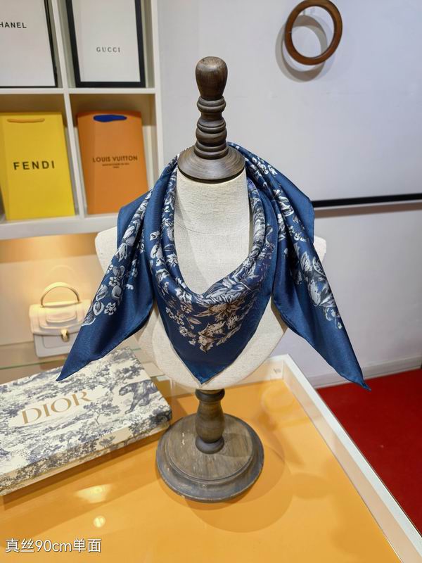 Dior silk scarf 90X90cm E01 (10)