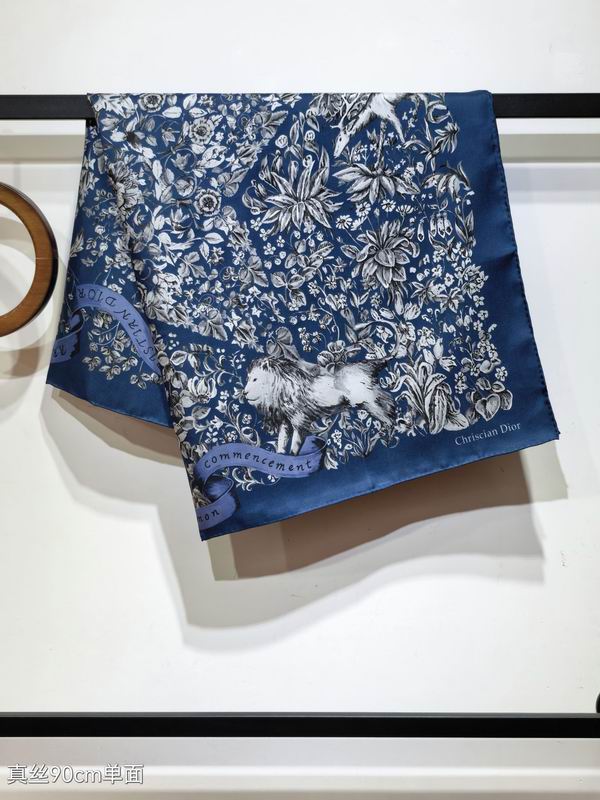 Dior silk scarf 90X90cm E01 (11)