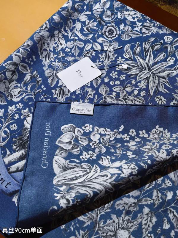 Dior silk scarf 90X90cm E01 (12)