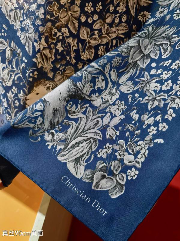 Dior silk scarf 90X90cm E01 (14)