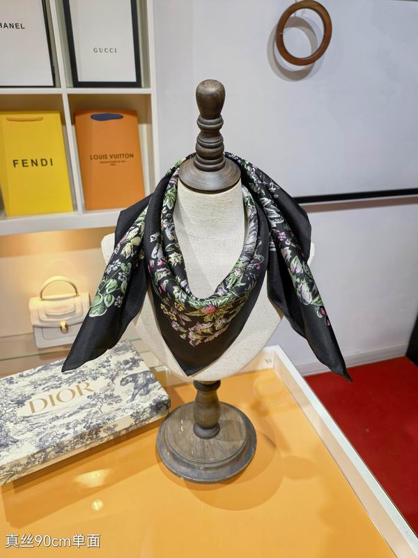 Dior silk scarf 90X90cm E01 (19)