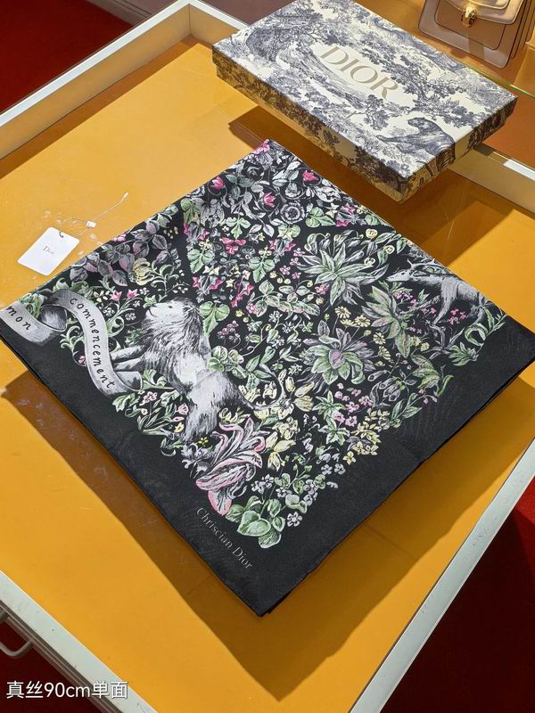 Dior silk scarf 90X90cm E01 (23)