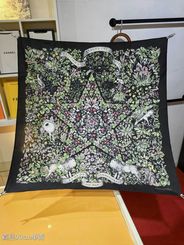 Dior silk scarf 90X90cm E01 (25)