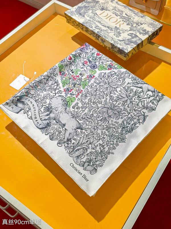Dior silk scarf 90X90cm E01 (4)
