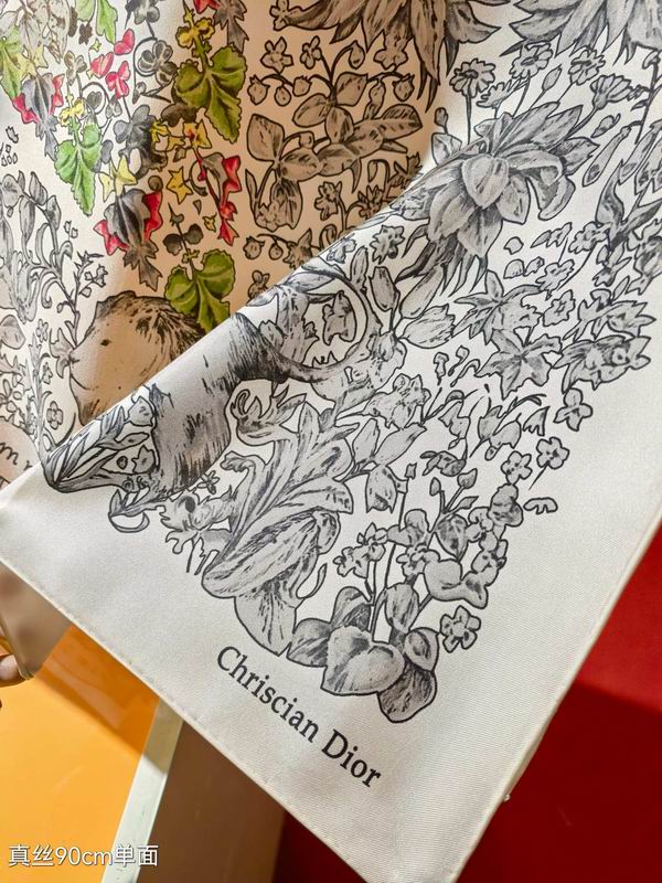 Dior silk scarf 90X90cm E01 (5)