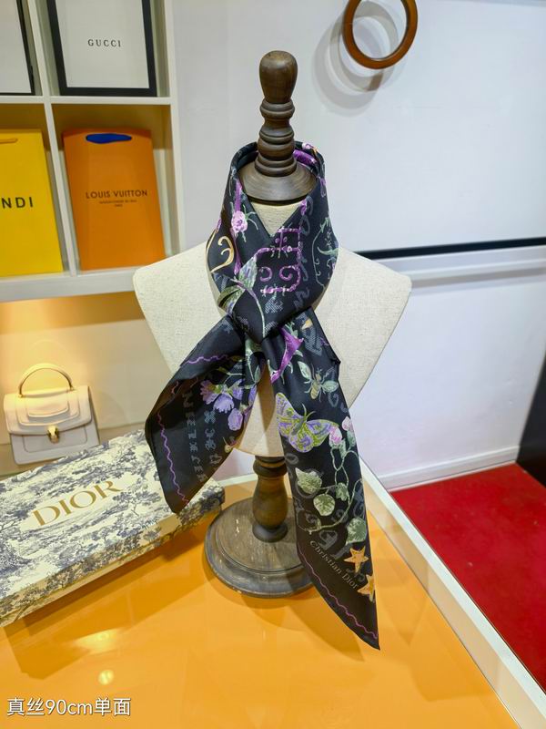 Dior silk scarf 90X90cm E04 (10)