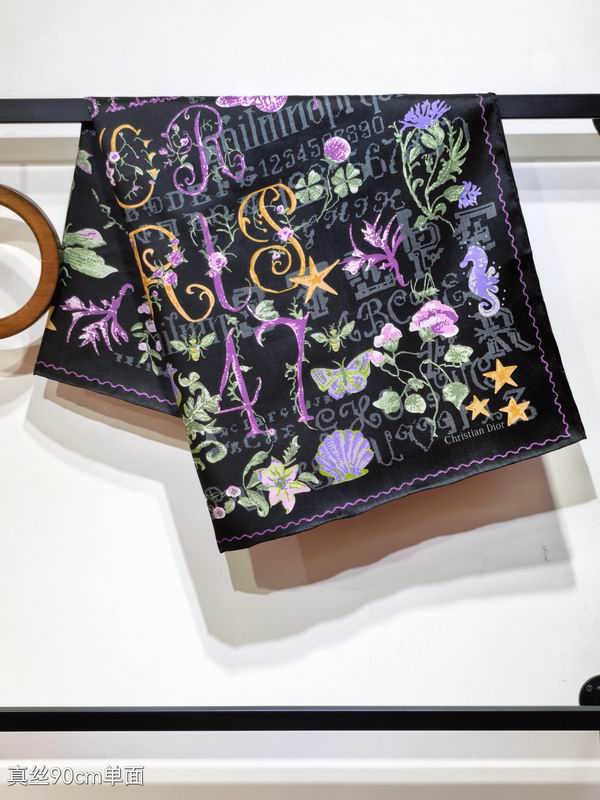 Dior silk scarf 90X90cm E04 (12)