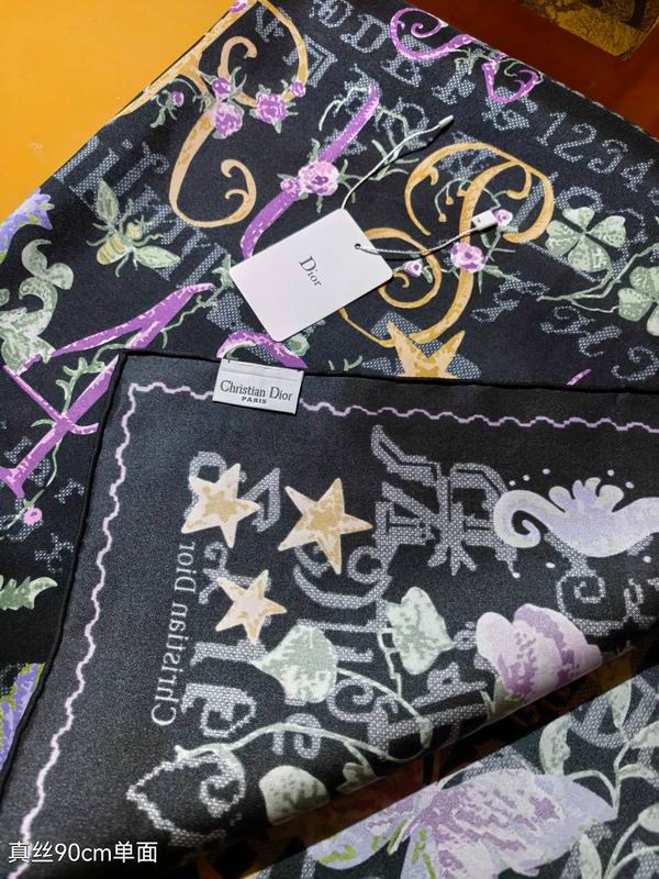 Dior silk scarf 90X90cm E04 (14)