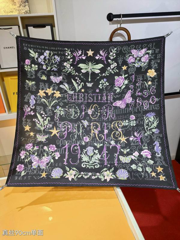 Dior silk scarf 90X90cm E04 (17)