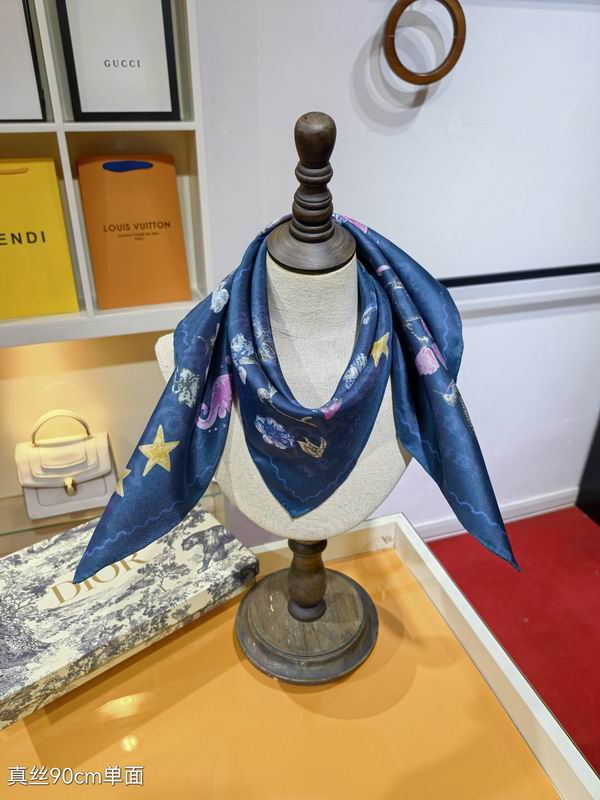 Dior silk scarf 90X90cm E04 (2)