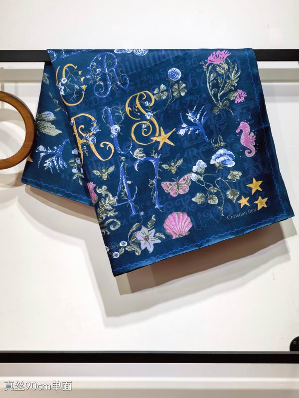 Dior silk scarf 90X90cm E04 (3)