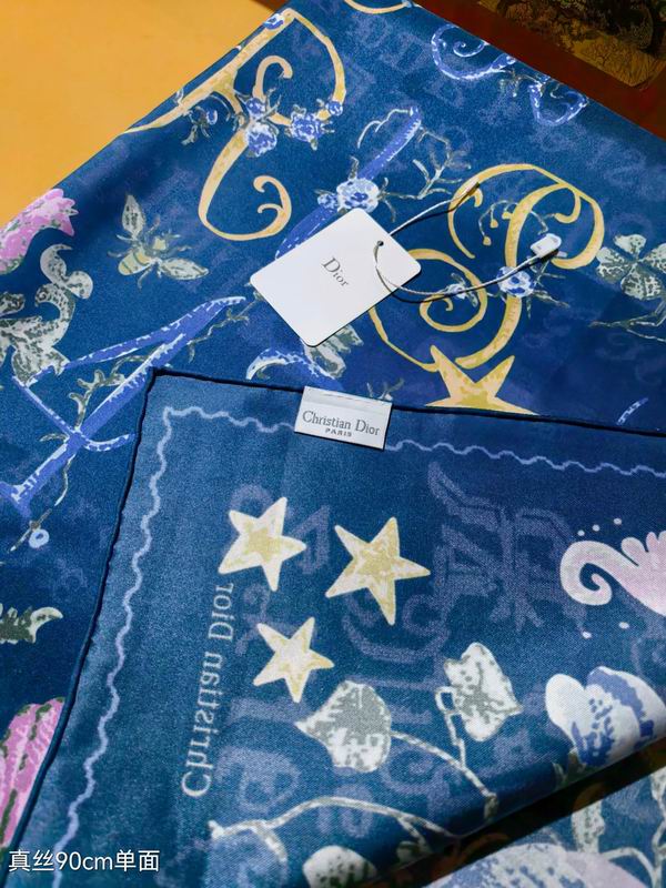 Dior silk scarf 90X90cm E04 (5)