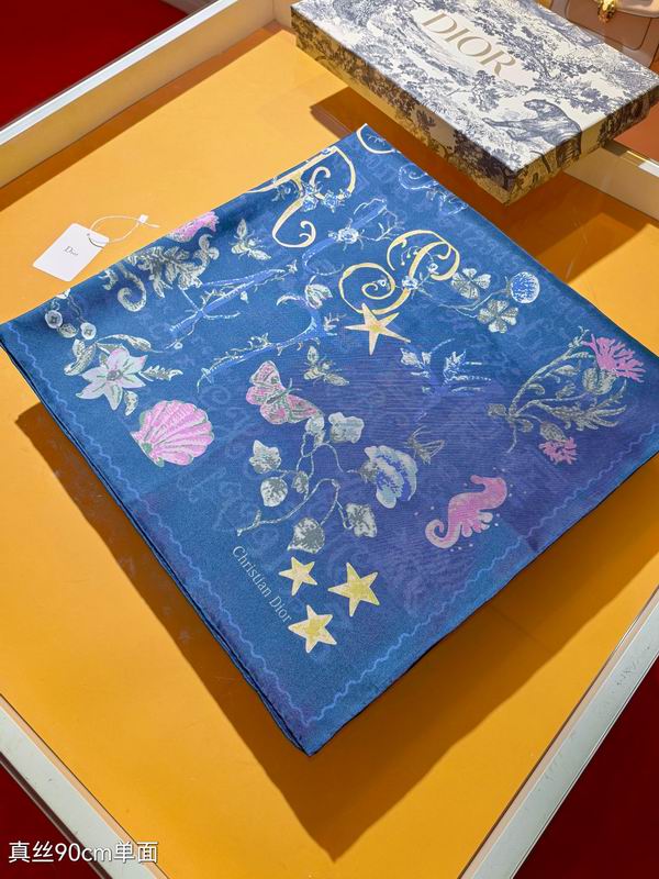 Dior silk scarf 90X90cm E04 (6)