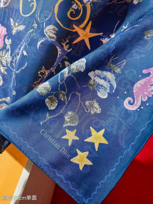 Dior silk scarf 90X90cm E04 (7)
