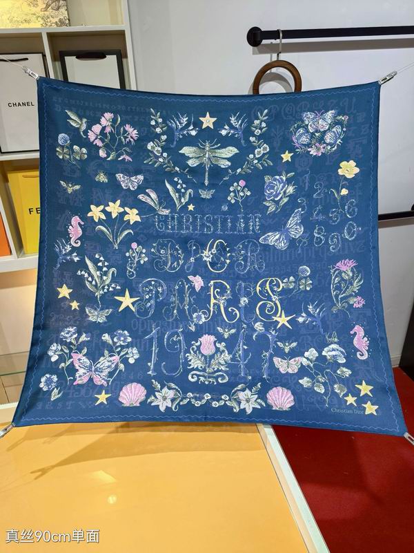 Dior silk scarf 90X90cm E04 (8)