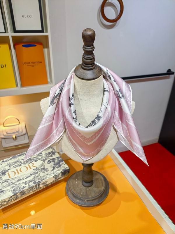 Dior silk scarf 90X90cm E05 (1)