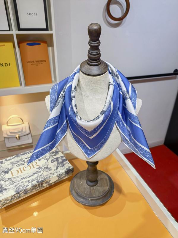 Dior silk scarf 90X90cm E05 (10)