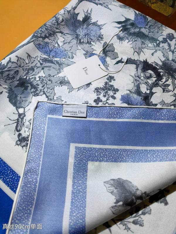 Dior silk scarf 90X90cm E05 (12)
