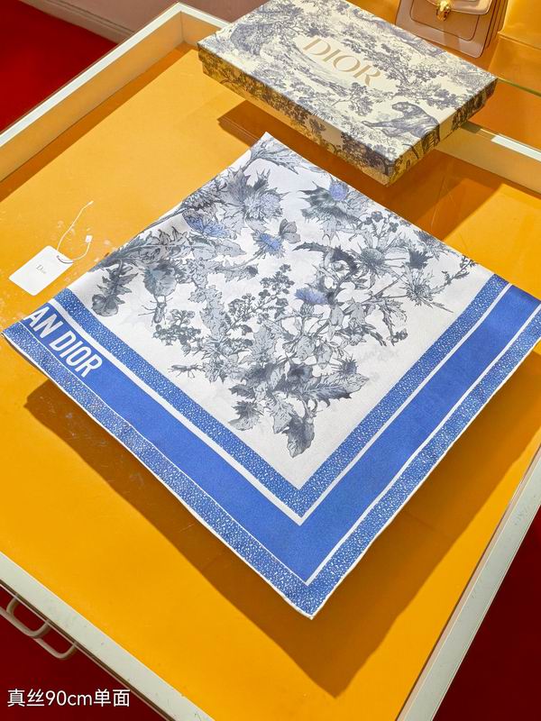 Dior silk scarf 90X90cm E05 (13)