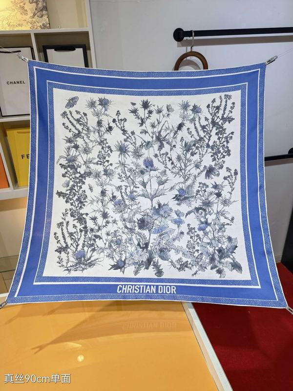 Dior silk scarf 90X90cm E05 (15)