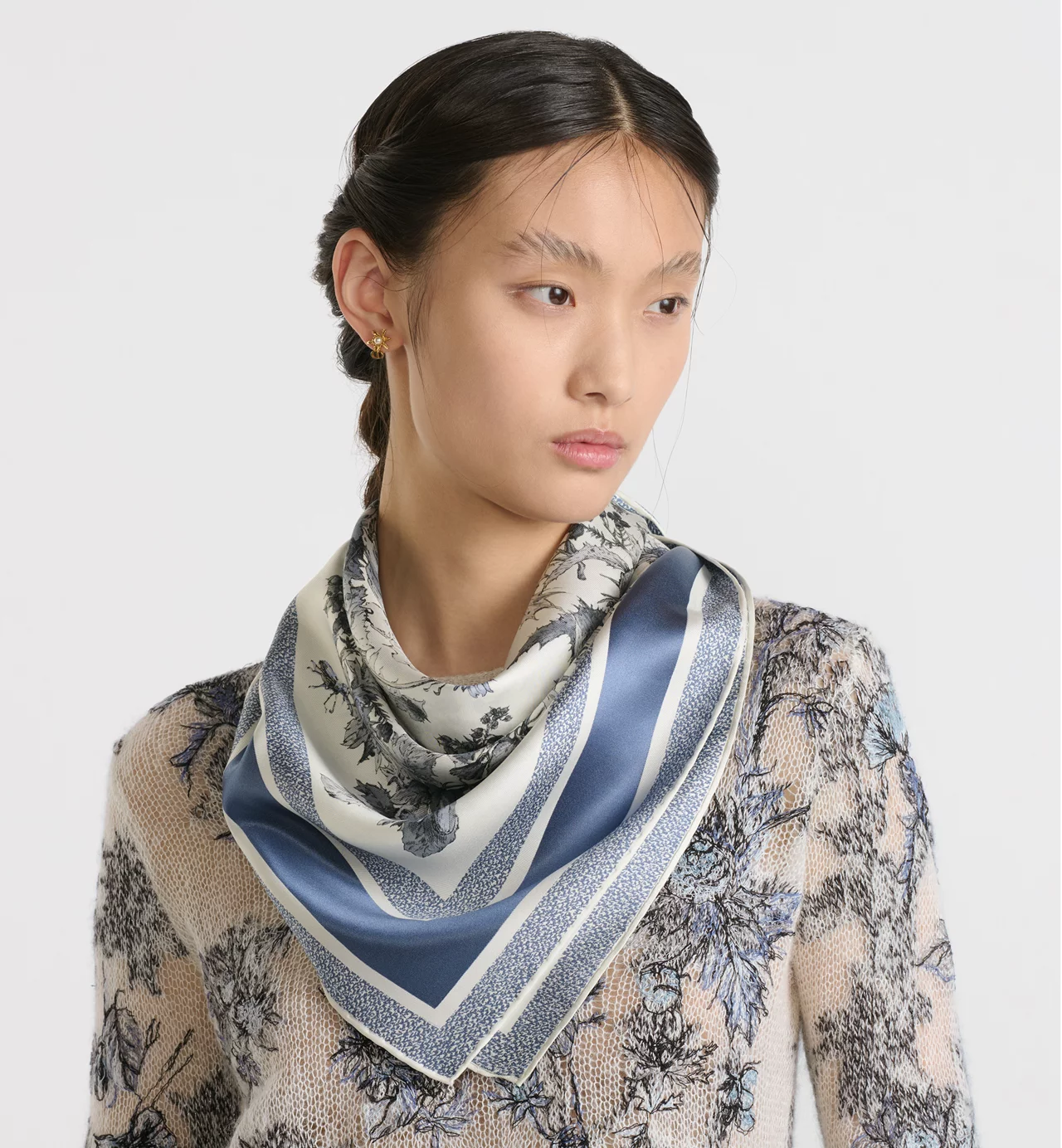 Dior silk scarf 90X90cm E05 (16)