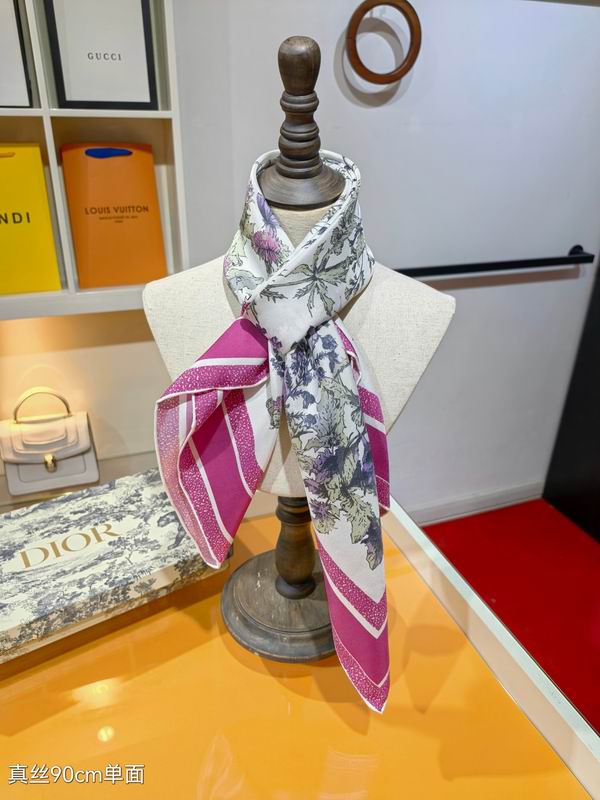 Dior silk scarf 90X90cm E05 (19)