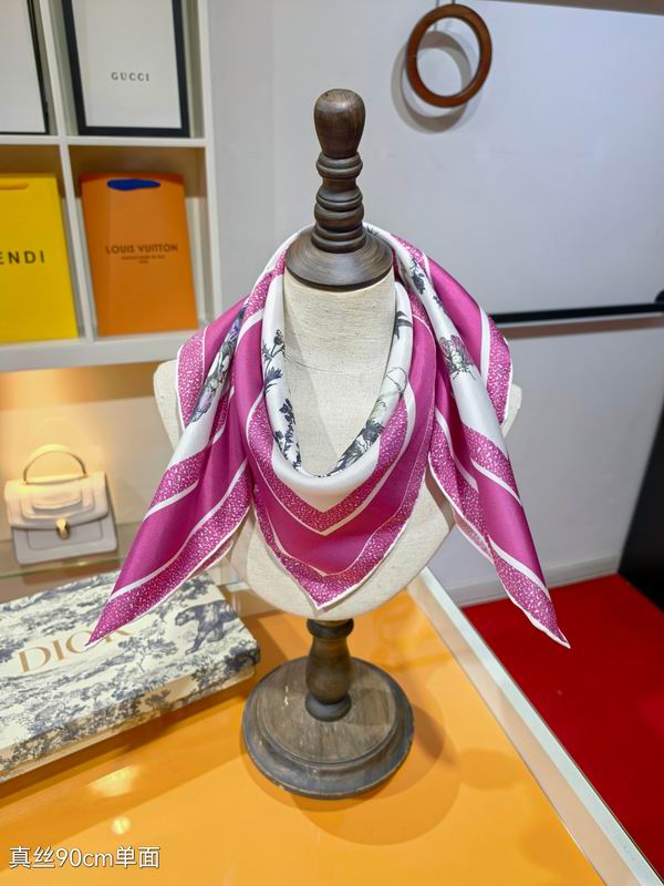 Dior silk scarf 90X90cm E05 (20)