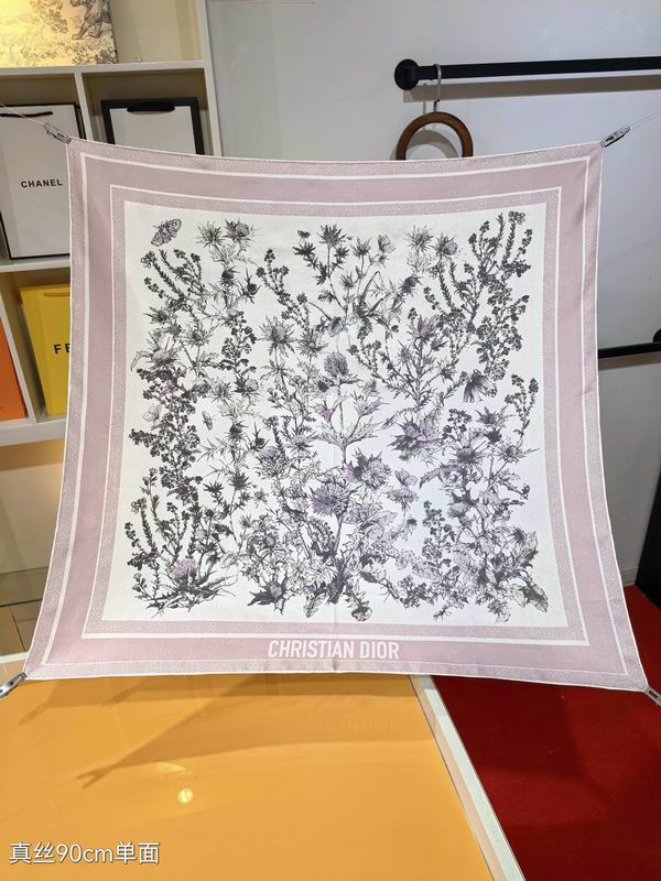 Dior silk scarf 90X90cm E05 (7)