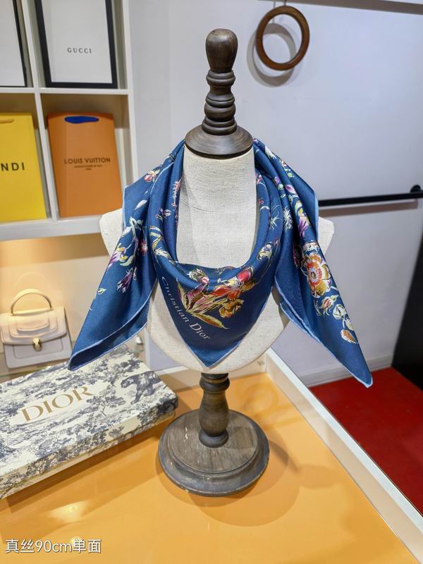 Dior silk scarf 90X90cm E42 (11)