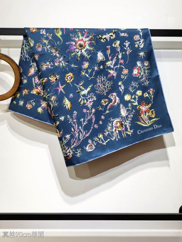 Dior silk scarf 90X90cm E42 (12)