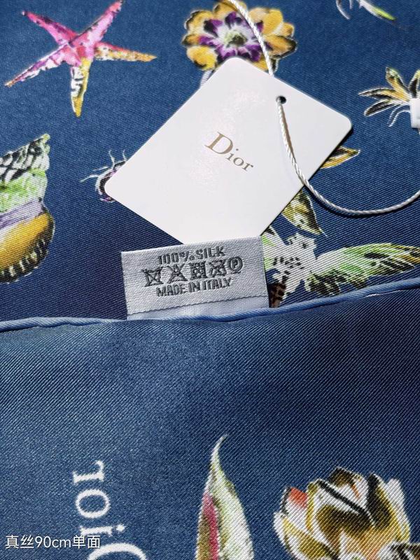 Dior silk scarf 90X90cm E42 (13)
