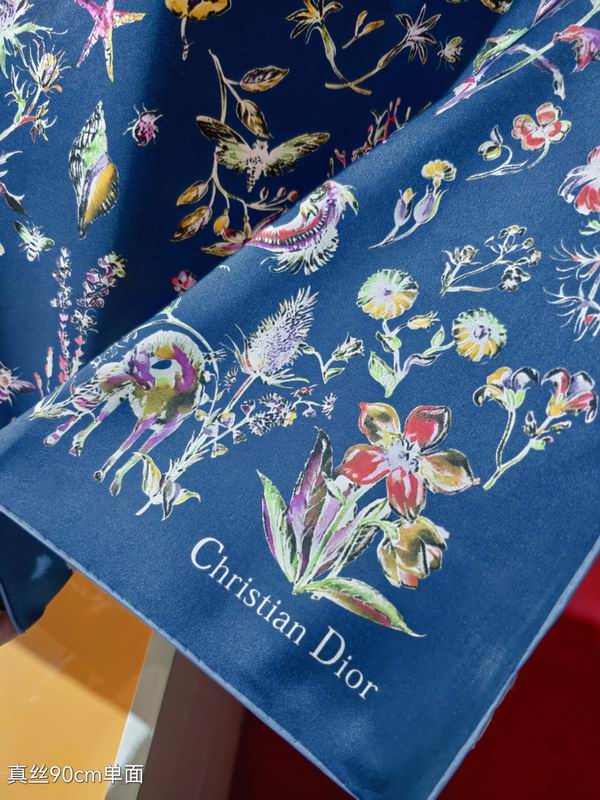 Dior silk scarf 90X90cm E42 (16)
