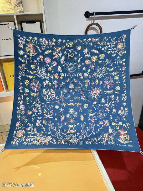 Dior silk scarf 90X90cm E42 (17)