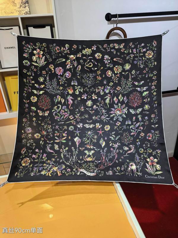 Dior silk scarf 90X90cm E42 (26)