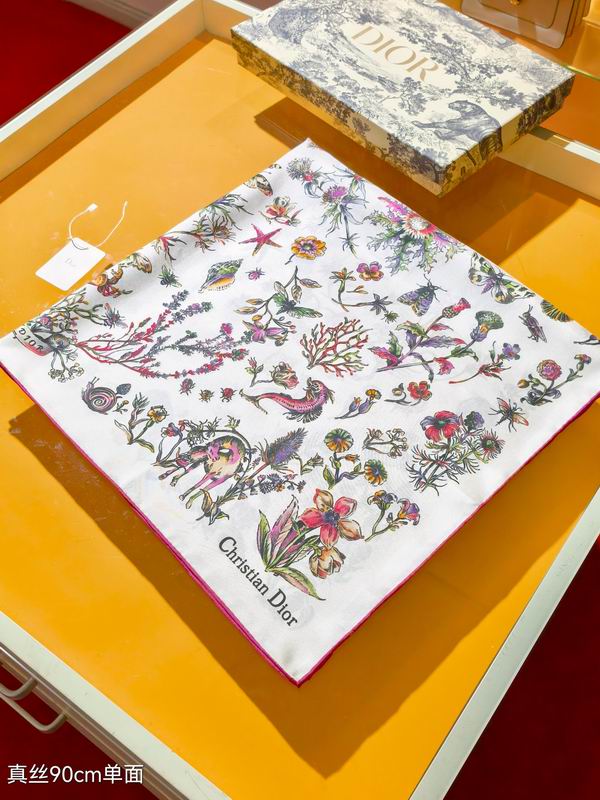 Dior silk scarf 90X90cm E42 (5)